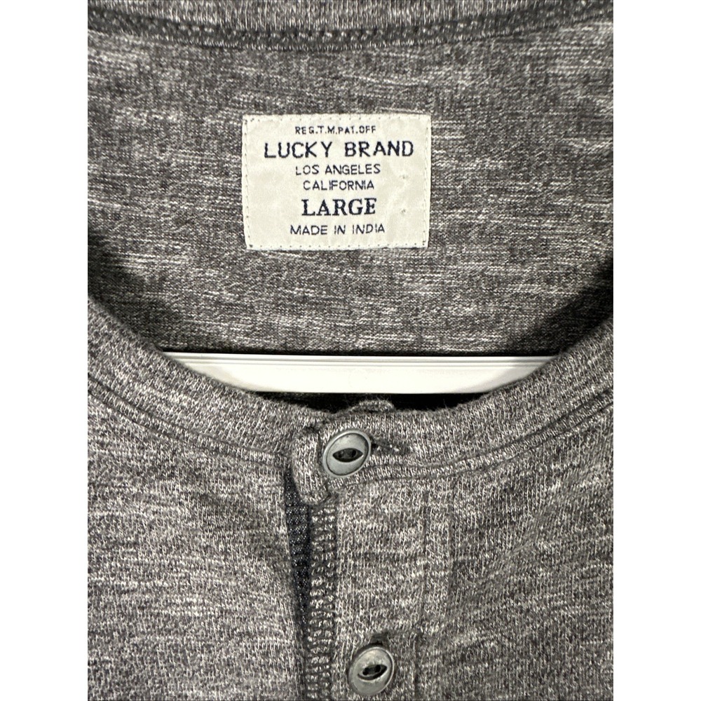 Mens‎ Lucky Brand Gray Short Sleeve Shirt Size Large - Picture 2 of 6